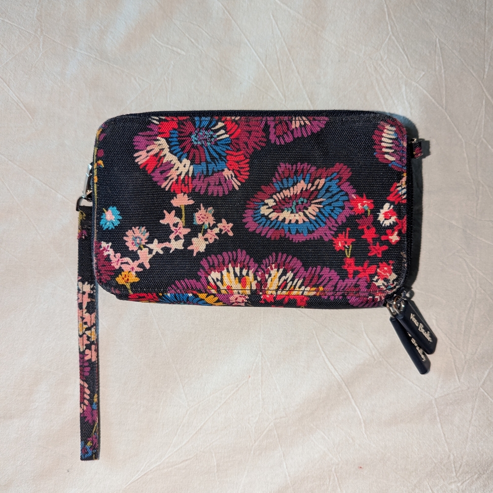 Vera Bradley Navy Floral Wristlet